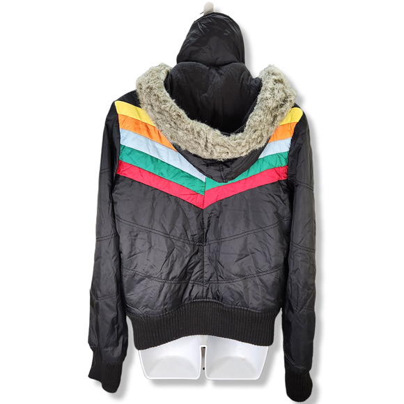 Jack by BB Dakota Multicolor Chevron Puffer Jacket - Picture 8 of 16